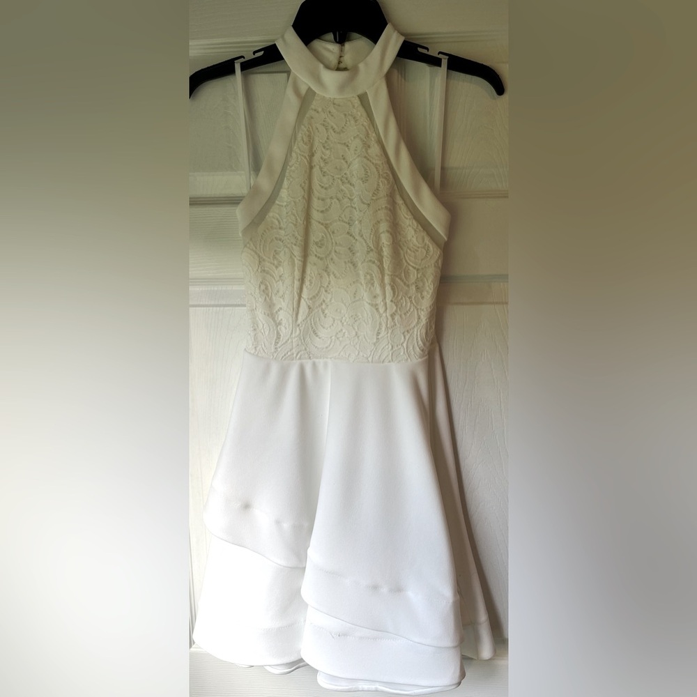 White Lace Mini Dress
